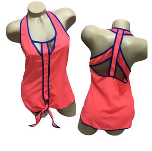 WS117 Women’s Addie Neon Sheer Trendy Blouse Top L